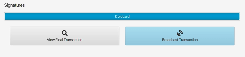 coldcard transcation unterzeichnet